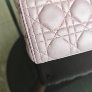 Dior Lady Medium Cannage Lambskin Light Pink Gold Hardware