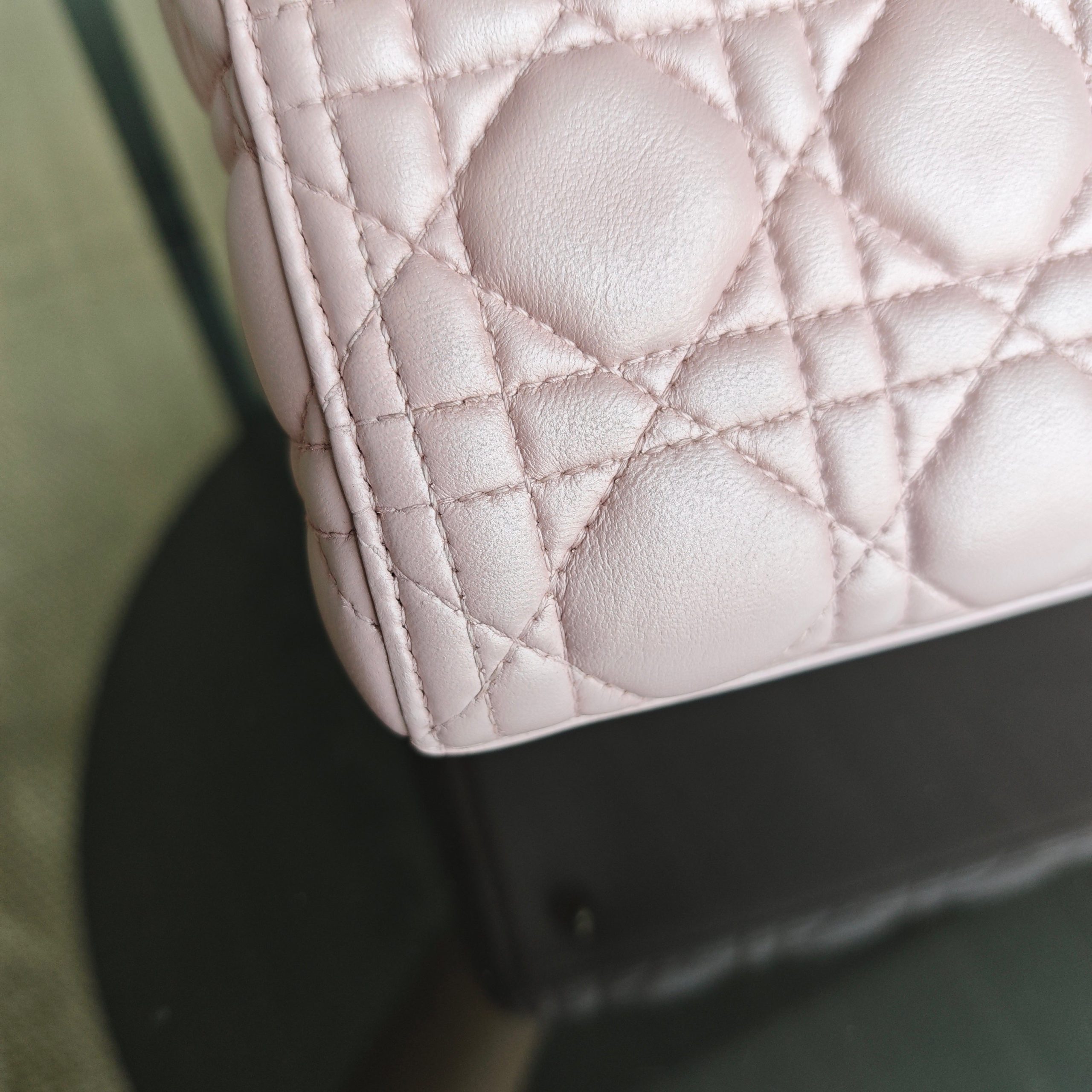 Dior Lady Medium Cannage Lambskin Light Pink Gold Hardware