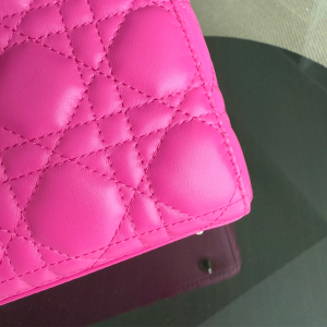 Dior Lady Small - Cannage Lambskin Barbie Pink Silver Hardware