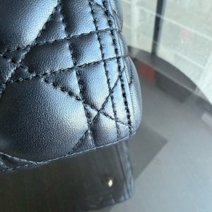 DIor Lady Large - Cannage Lambskin Black Gold Hardware NO STRAP