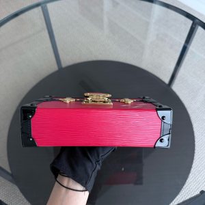 Louis Vuitton Petite Malle - New Edition EPI Leather Red Box Shoulder Bag Gold Hardware Microchip