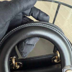 Dior Lady Small Flap - Cannage Lambskin Black Gold Hardware NO STRAP