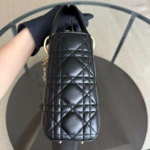 Dior Lady Small Flap - Cannage Lambskin Black Gold Hardware NO STRAP