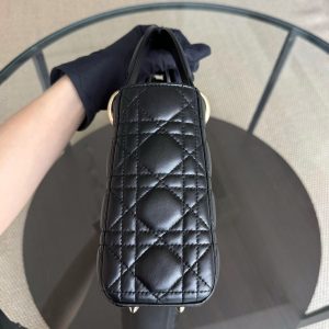 Dior Lady Small Flap - Cannage Lambskin Black Gold Hardware NO STRAP