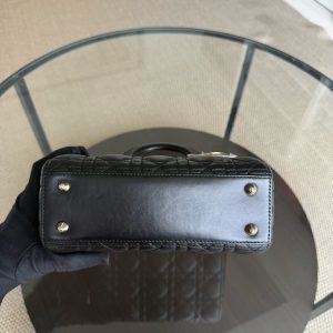 Dior Lady Small Flap - Cannage Lambskin Black Gold Hardware NO STRAP