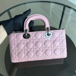 Dior Lady D-Joy Medium - Cannage Lambskin Sakura Pink Black Hardware