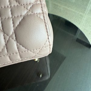 Dior Lady Small Flap - Cannage Lambskin Blush Pink Gold Hardware