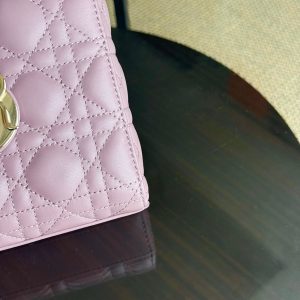Dior D-Joy Medium - Cannage Lambskin Blush Pink Gold Hardware