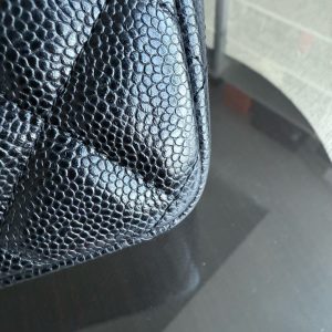 Chanel Classic Flap Jumbo - Caviar Quilted Grained Calfskin Black Silver Hardware