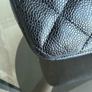 Chanel Classic Flap Jumbo - Caviar Quilted Grained Calfskin Black Silver Hardware