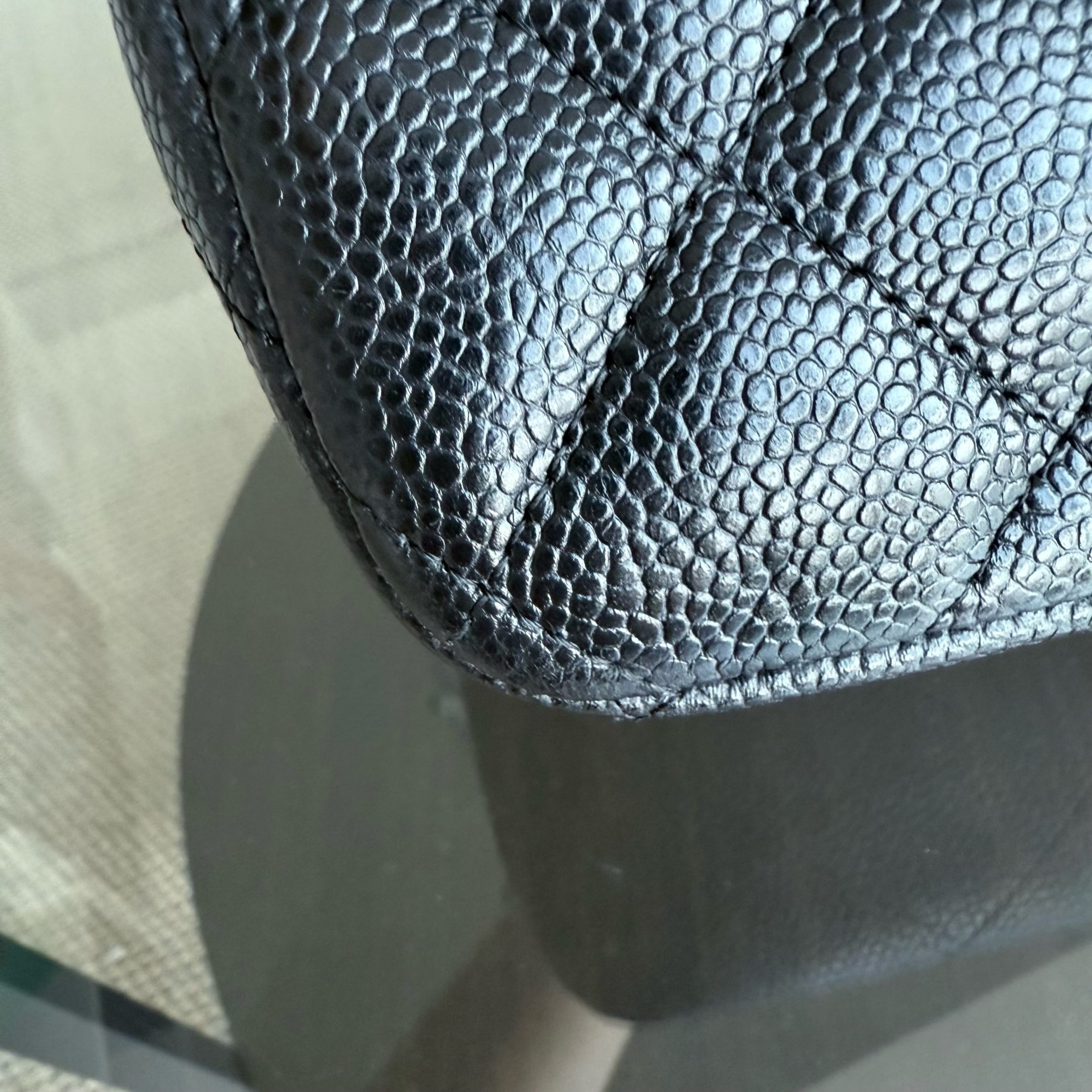 Chanel Classic Flap Jumbo - Caviar Quilted Grained Calfskin Black Silver Hardware