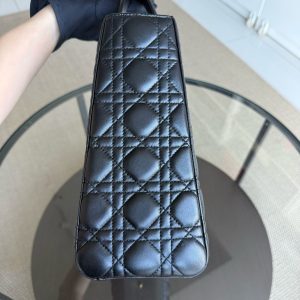 DIor Lady Large - Cannage Lambskin Black Gold Hardware NO STRAP