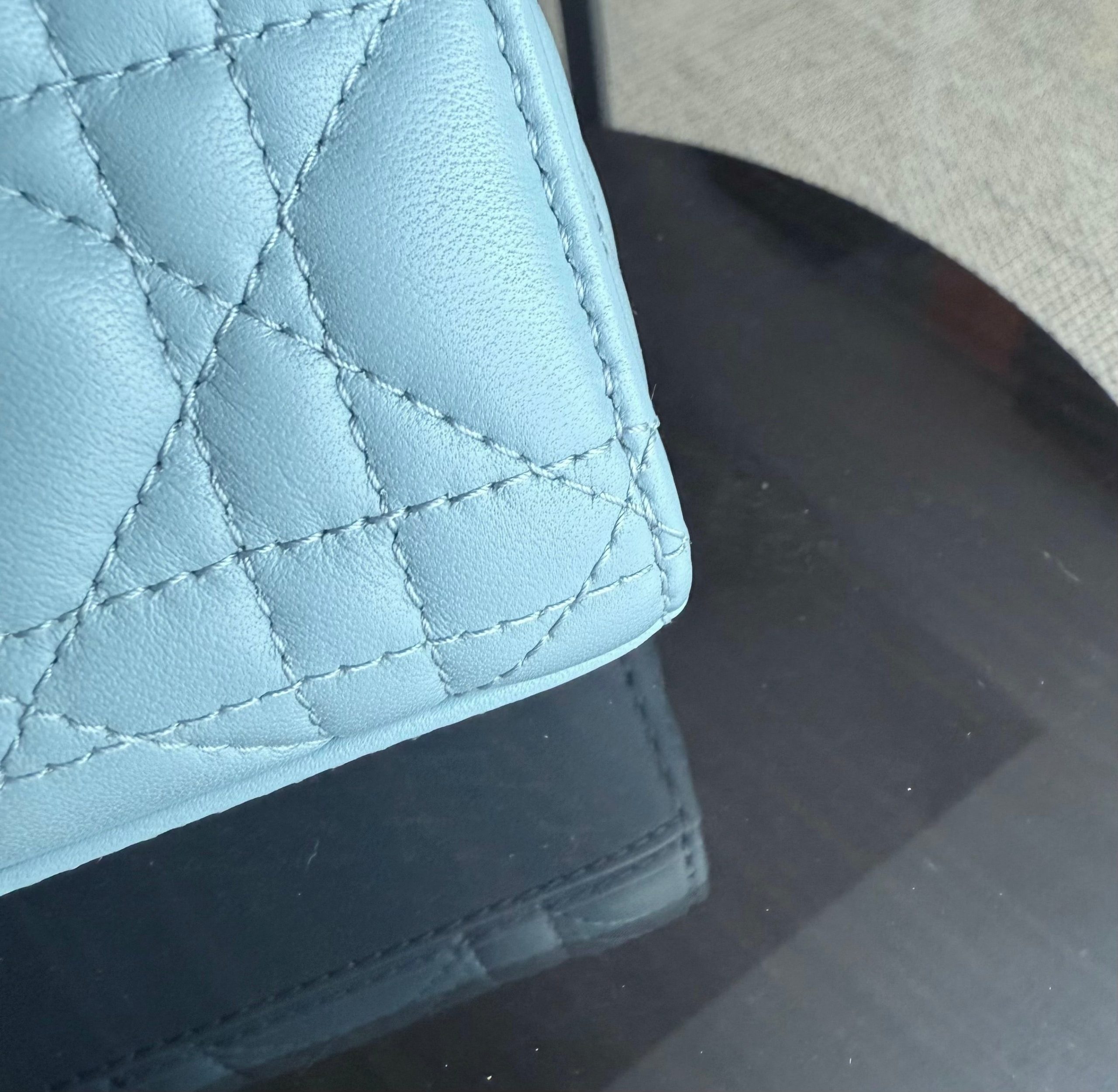 Dior D-Joy Medium - Cannage Lambskin Light Blue Baby Blue Gold Hardware