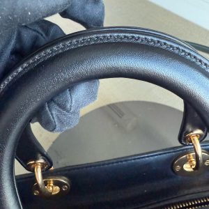 DIor Lady Large - Cannage Lambskin Black Gold Hardware NO STRAP