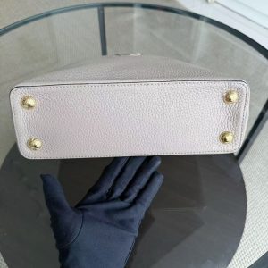 Louis Vuitton Capucines BB - Taurillon Grained Calfskin Light Beige Gold Hardware