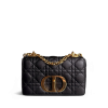 Dior Caro Small - Cannage Grained Calfskin Black Gold Hardware