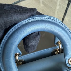 Dior Lady Small Flap - Cannage Lambskin Blue Gold Hardware MyABC