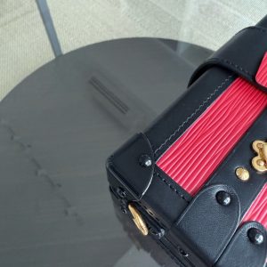 Louis Vuitton Petite Malle - New Edition EPI Leather Red Box Shoulder Bag Gold Hardware Microchip