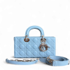 Dior D-Joy Medium - Cannage Lambskin Light Blue Baby Blue Gold Hardware