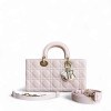 Dior D-Joy Medium - Cannage Lambskin Light Pink Gold Hardware