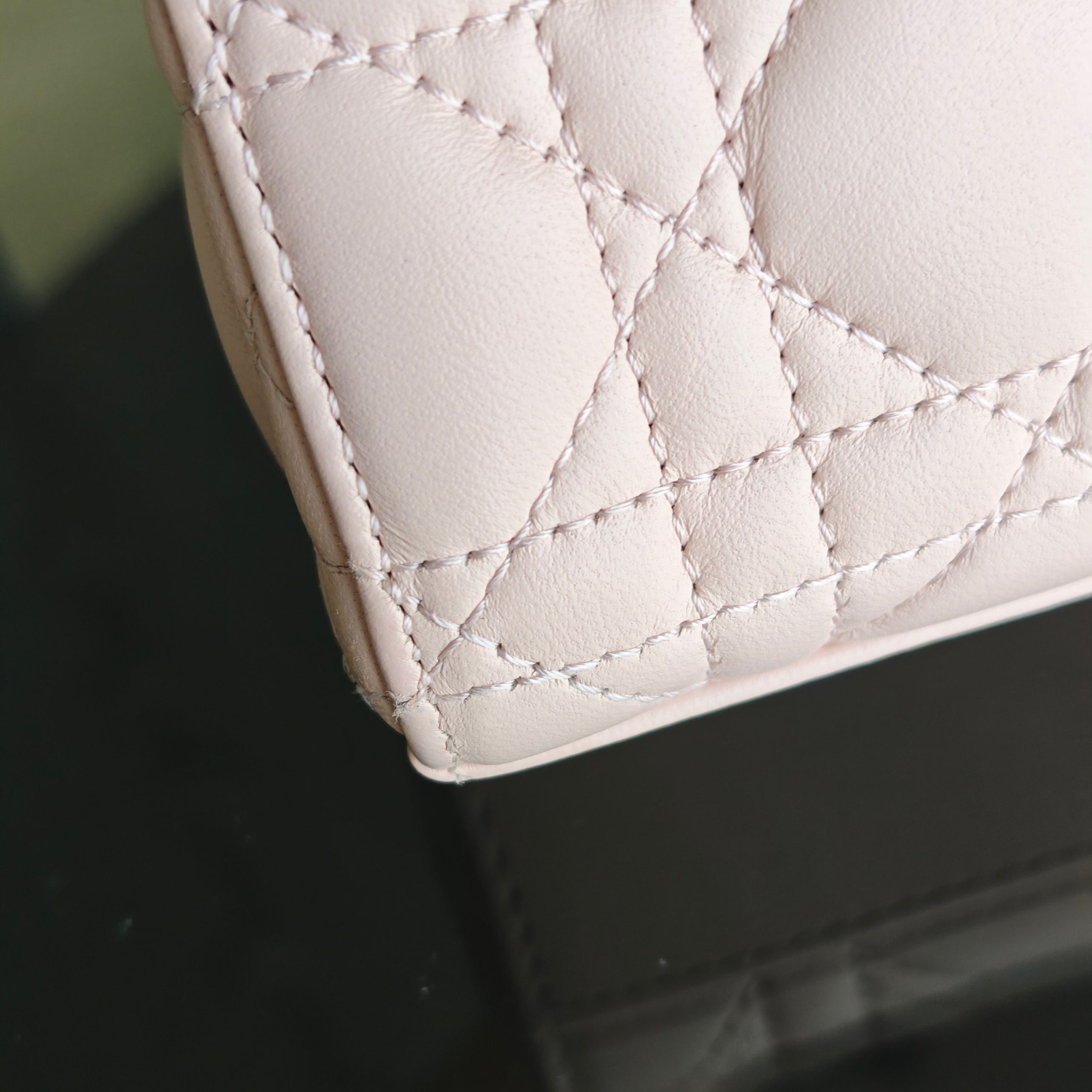 Dior D-Joy Medium - Cannage Lambskin Light Pink Gold Hardware