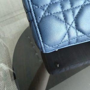 Dior Lady Small Flap - Cannage Lambskin Blue Gold Hardware MyABC