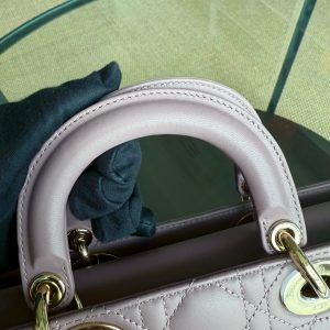 Dior D-Joy Medium - Cannage Lambskin Blush Pink Gold Hardware