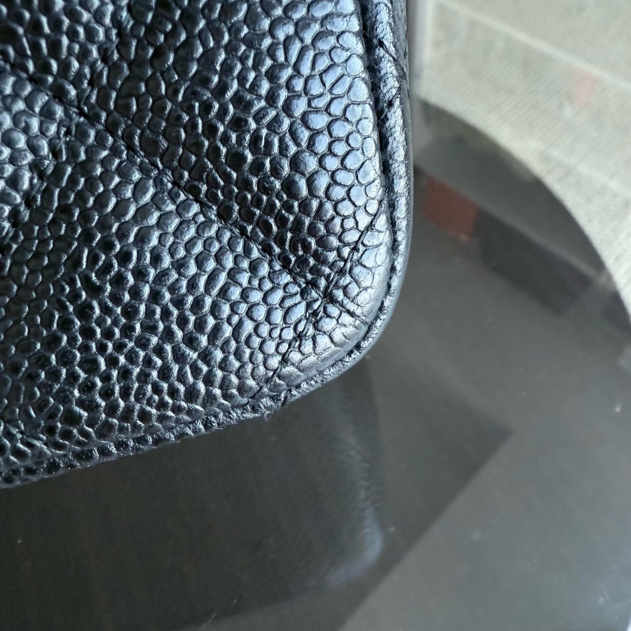Chanel Classic Flap Jumbo - Caviar Quilted Grained Calfskin Black Silver Hardware