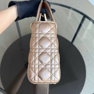 Dior Lady Small Flap ABC - Cannage Calfskin Gold Metallic Gold Hardware MyABC
