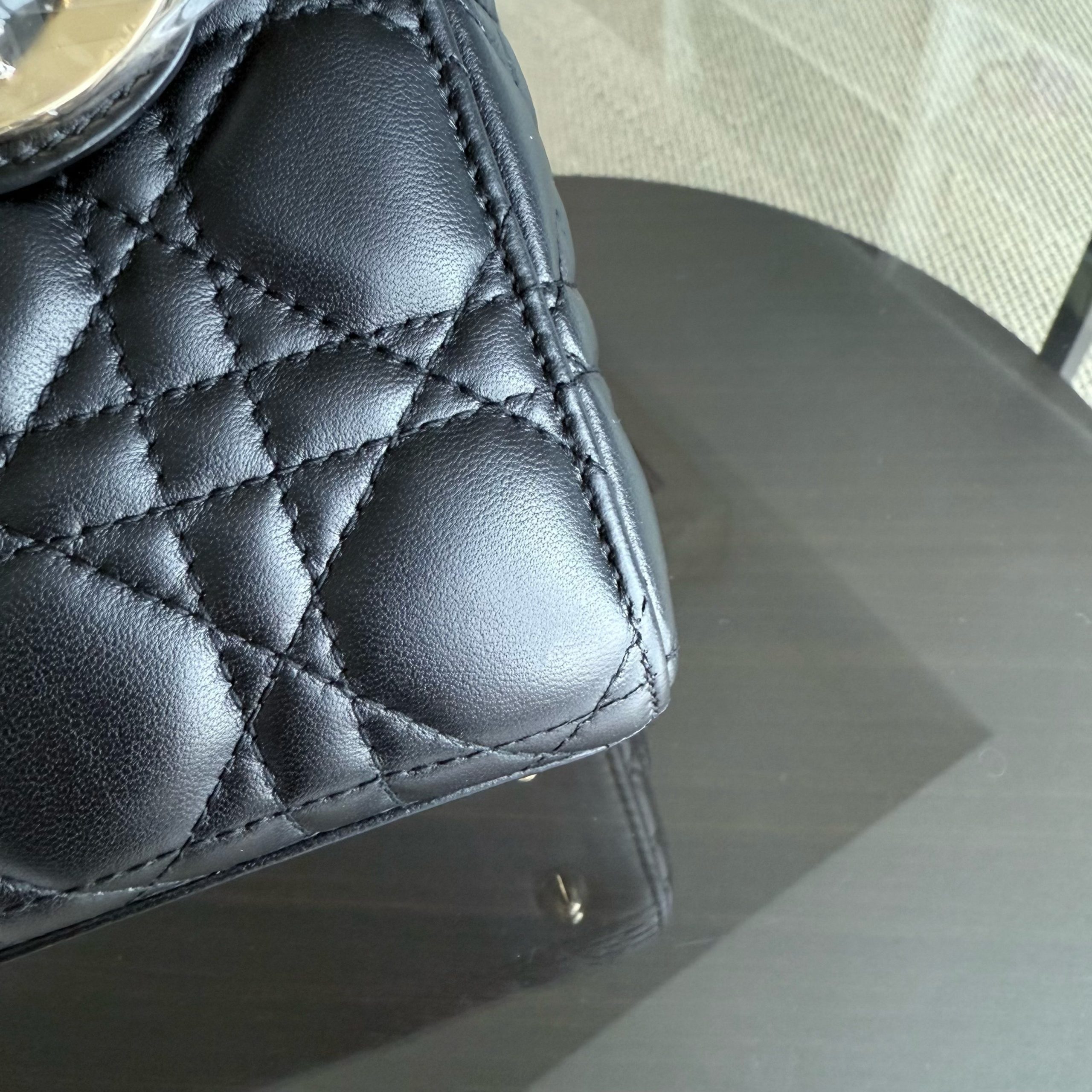 Dior Lady Small - Cannage Lambskin Black Gold Hardware