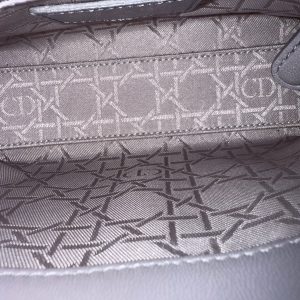Dior Lady Mini - Cannage Lambskin Grey Gray Gold Hardware Adjustable Strap