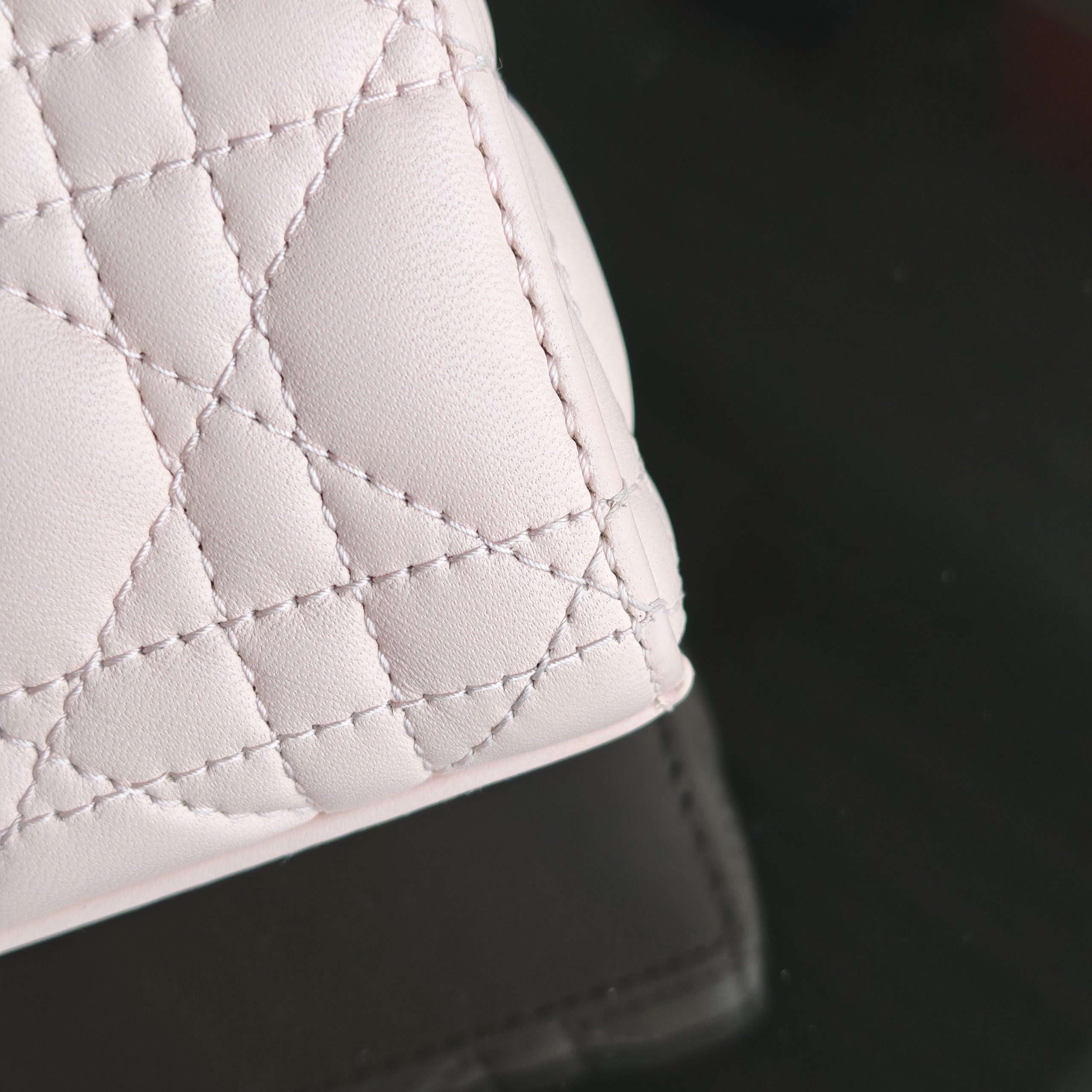 Dior D-Joy Medium - Cannage Lambskin Light Pink Gold Hardware