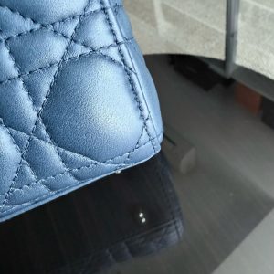 Dior Lady Small Flap - Cannage Lambskin Blue Gold Hardware MyABC
