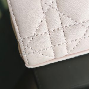 Dior D-Joy Medium - Cannage Lambskin Light Pink Gold Hardware