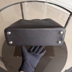 Louis Vuitton Capucines BB - Grained Calfskin Noir Black Silver Hardware