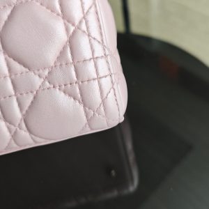 Dior Lady Medium Cannage Lambskin Light Pink Gold Hardware