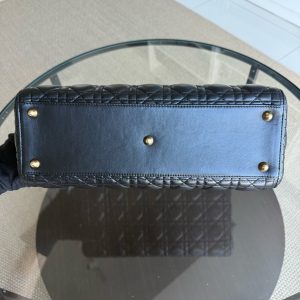 DIor Lady Large - Cannage Lambskin Black Gold Hardware NO STRAP