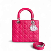 Dior Lady Medium - Cannage Lambskin Red Silver Hardware