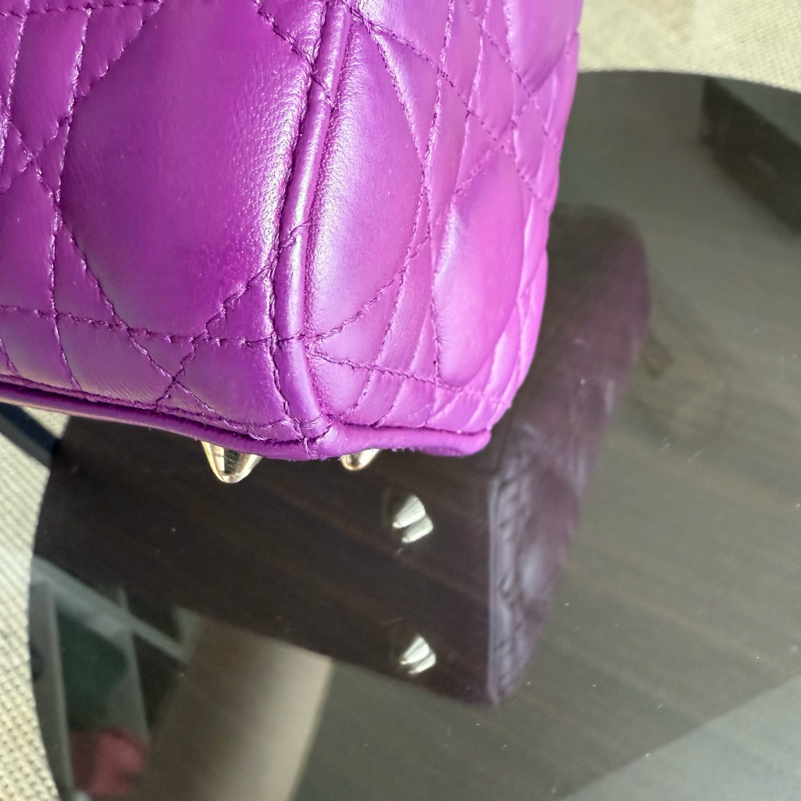 Dior Lady Small ABC - Cannage Lambskin Purple Gold Hardware MyABC