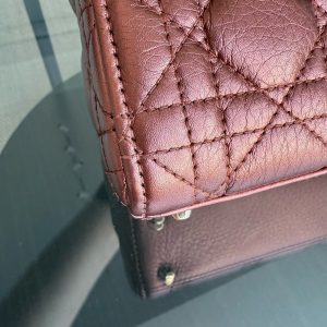 Dior Lady Mini - Cannage Calfskin Brown Gold Hardware Adjustable Strap