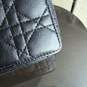 Dior Caro Small - Cannage Grained Calfskin Black Gold Hardware