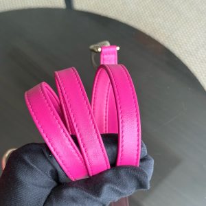 Dior Lady Mini - Cannage Lambskin Hot Pink Gold Hardware Adjustable Strap