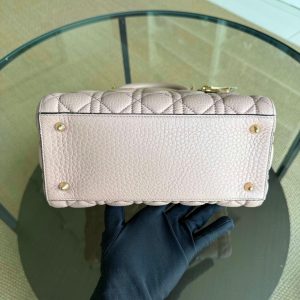 Dior Lady Medium Flap - Cannage Grained Calfskin Blush Nude Pink Gold Hardware