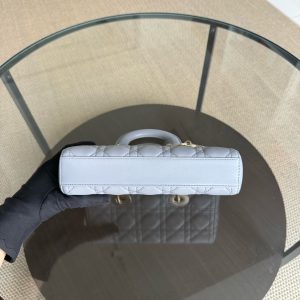 Dior Lady D-Joy Small - Cannage Lambskin Gray Gold Hardware
