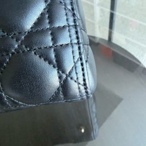 DIor Lady Large - Cannage Lambskin Black Gold Hardware NO STRAP